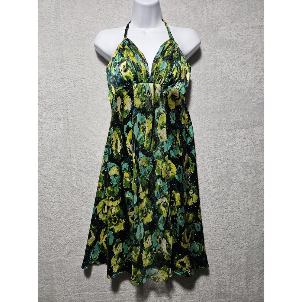 Donna Ricco Womens Baby Doll Dress Size 8P 100% Silk Y2K Floral Festival Fairy